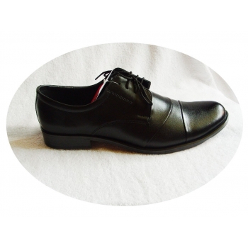 Skórzane szerokie półbuty tęgość H obcas 2.8 cm